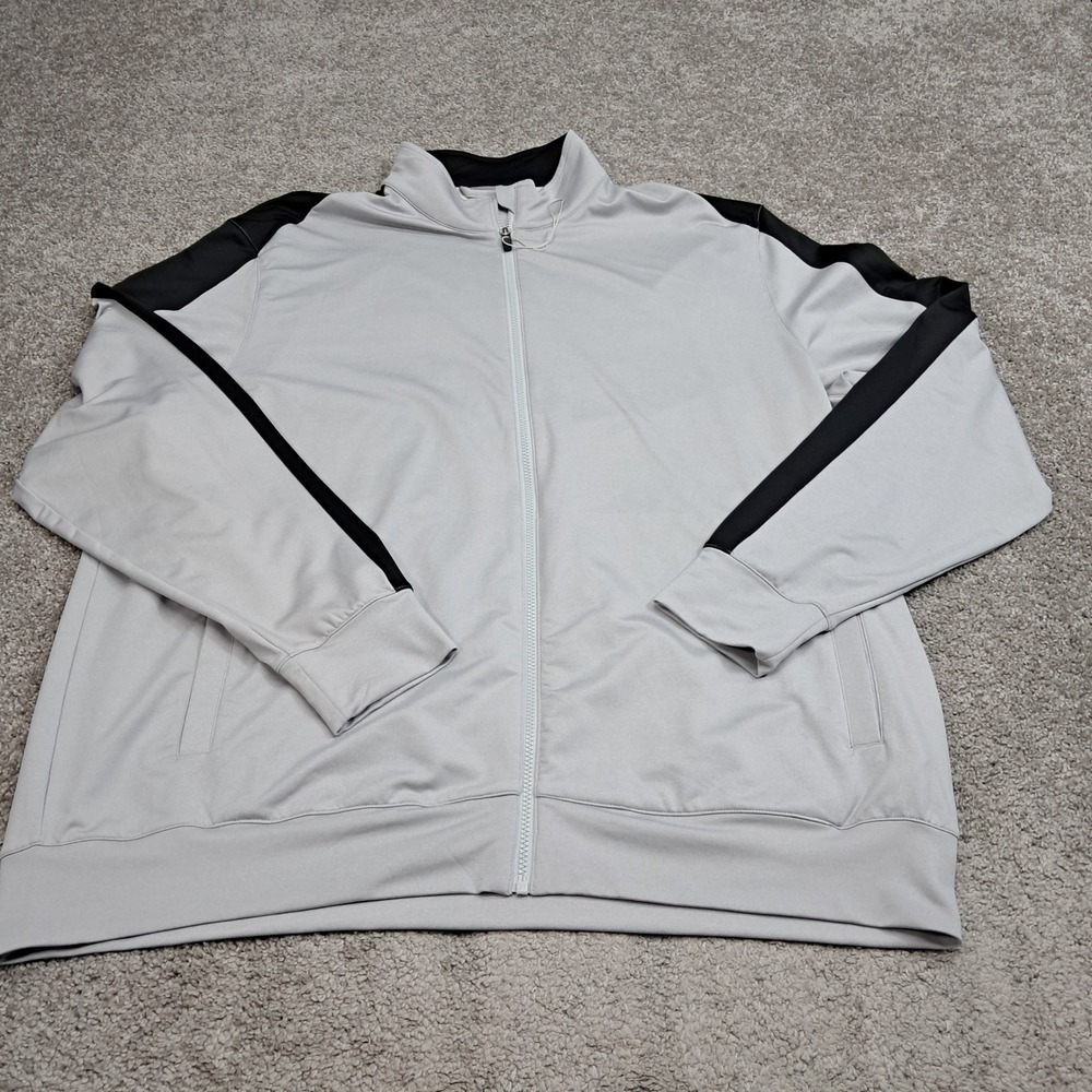 Puma Mens Gray Black Full Zip Track Jacket Athletic Warmup Size 3XL 8376